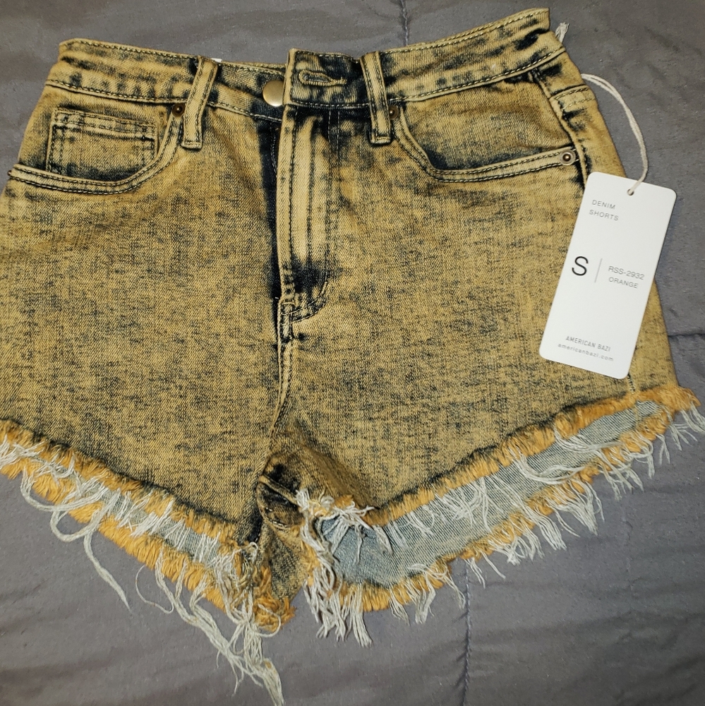 Acid wash cut off shorts